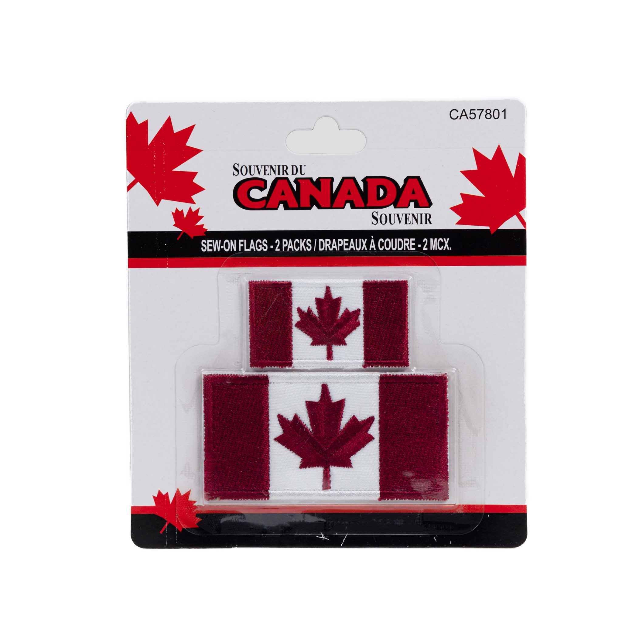 Canadian Flag Embroidered Sew-On Patch – 2 Pack